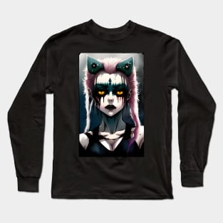 Bloody Cat Girl Goth Horror Anime Long Sleeve T-Shirt